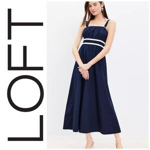 Poplin Shirred Maxi Dress